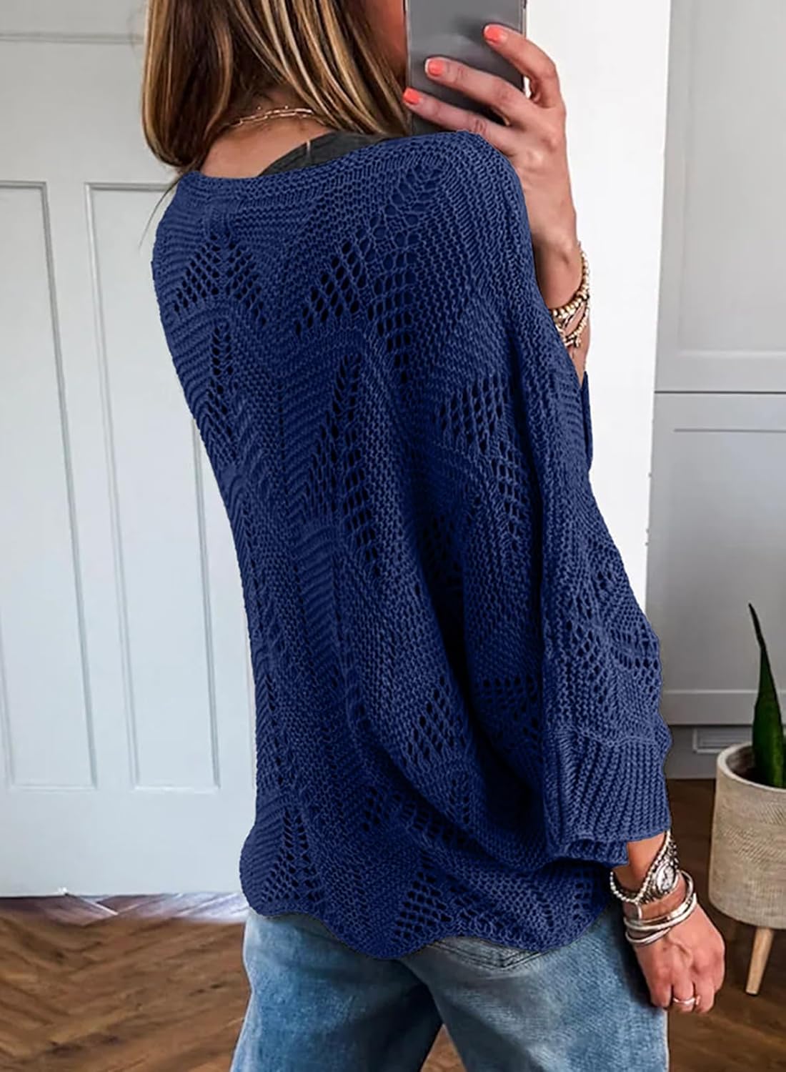 Acelitt Womens Casual Lightweight Crewneck Long Sleeve Knit Sweater Tops, S-XXL - Image 4