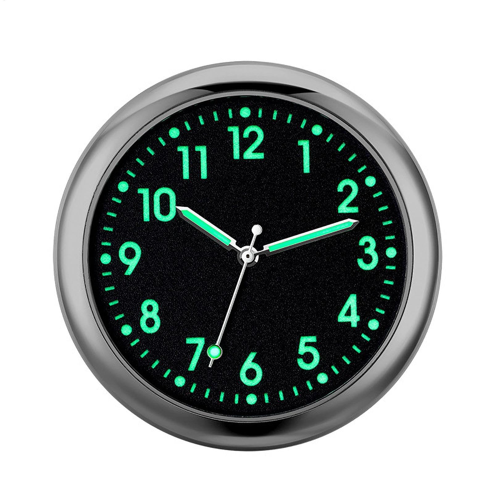 Orologio Da Auto Per Cruscotto O Bocchetta Aria - Mini Orologio Con Retroilluminazione Verde, 4x4 Cm
