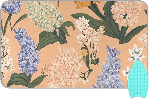 Tablas de planchar de flores de cerezo que ahorran espacio con soporte de hierro de silicona que ahorra espacio, almohadilla de tabla de planchar