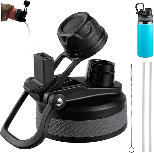 Tapa para Hydro Flask boca ancha, tapa de popote 2 en 1, tapa de boquilla para Hydro Flask de 12, 16, 20, 32, 40 onzas, botella de agua de boca
