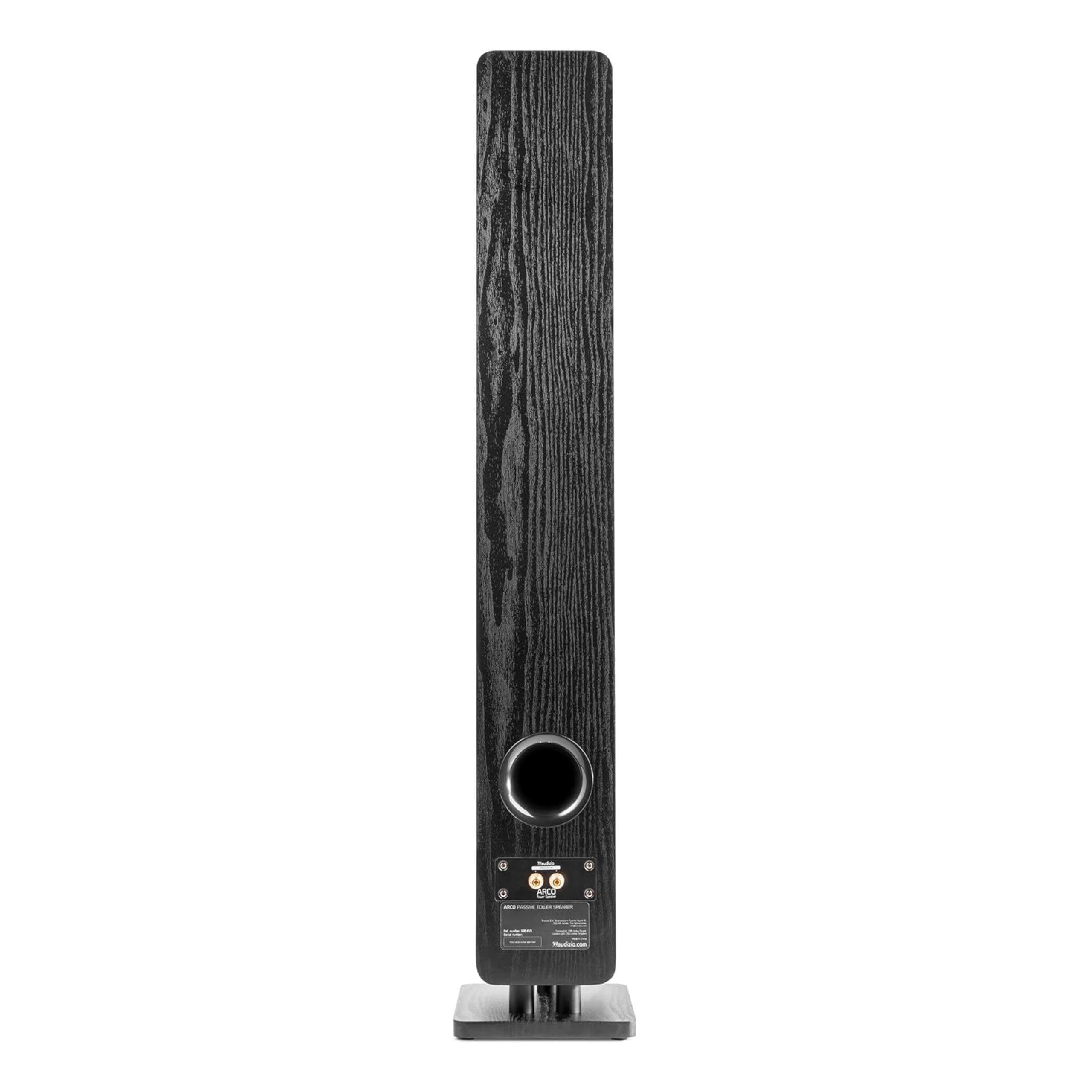 Audizio Arco – Pack de 2 Unidades – Altavoz de Torre pasivo HiFi de 160W, 3 woofers de 4" + Tweeter 1", Frontal extraíble, Ideal Alta fidelidad, Home Cinema y Tocadiscos, con Acabado en Negro