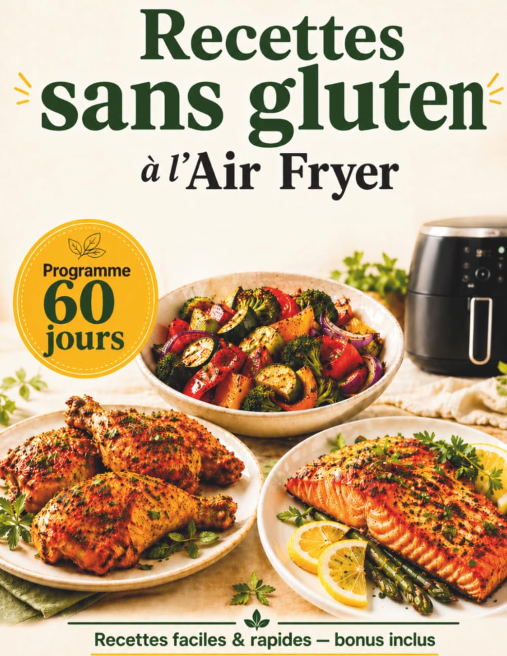 Recettes sans gluten avec l’Air Fryer en 60 jours: Programme simple pour débuter sans gluten, cuisiner plus léger et préparer des repas faciles au quotidien
