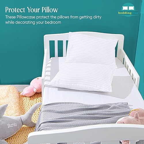 Miniatura 6 de Juego de 2 fundas de almohada juveniles de 16 x 22 pulgadas, fundas de almohada de viaje para niños, cierre de sobre, 600 hilos, 100% algodón