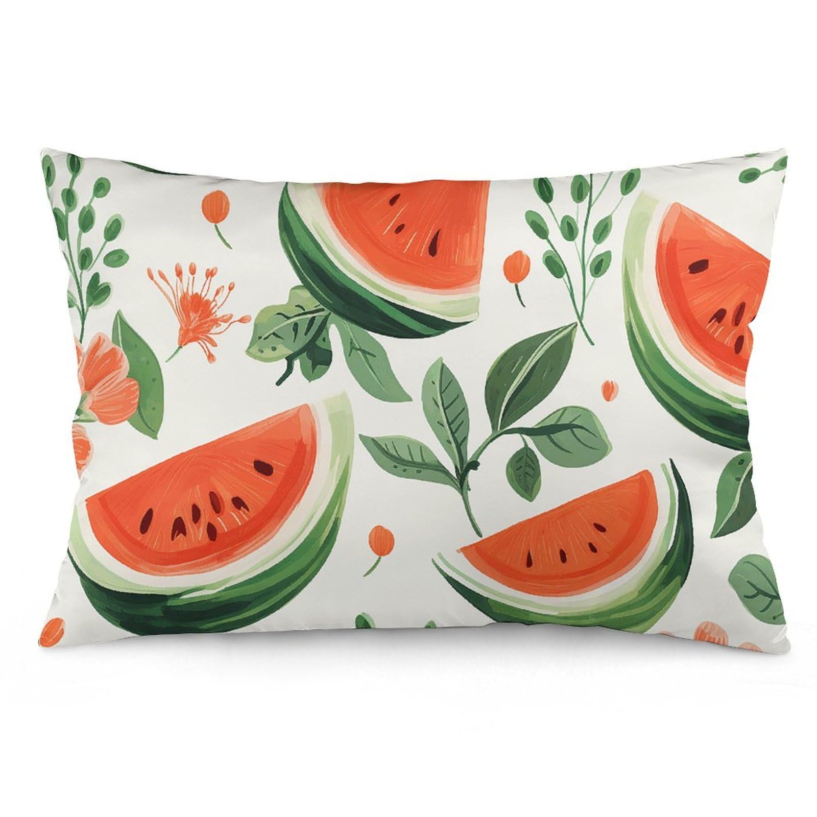 2 Pack Pillow Cases for Hair and Skin, Soft Breathable Pillow Case Covers with Hidden Zipper, Hand Drawn Fruits Pillowcase 12 "x20 Pillow Covers for Sleeping Gift