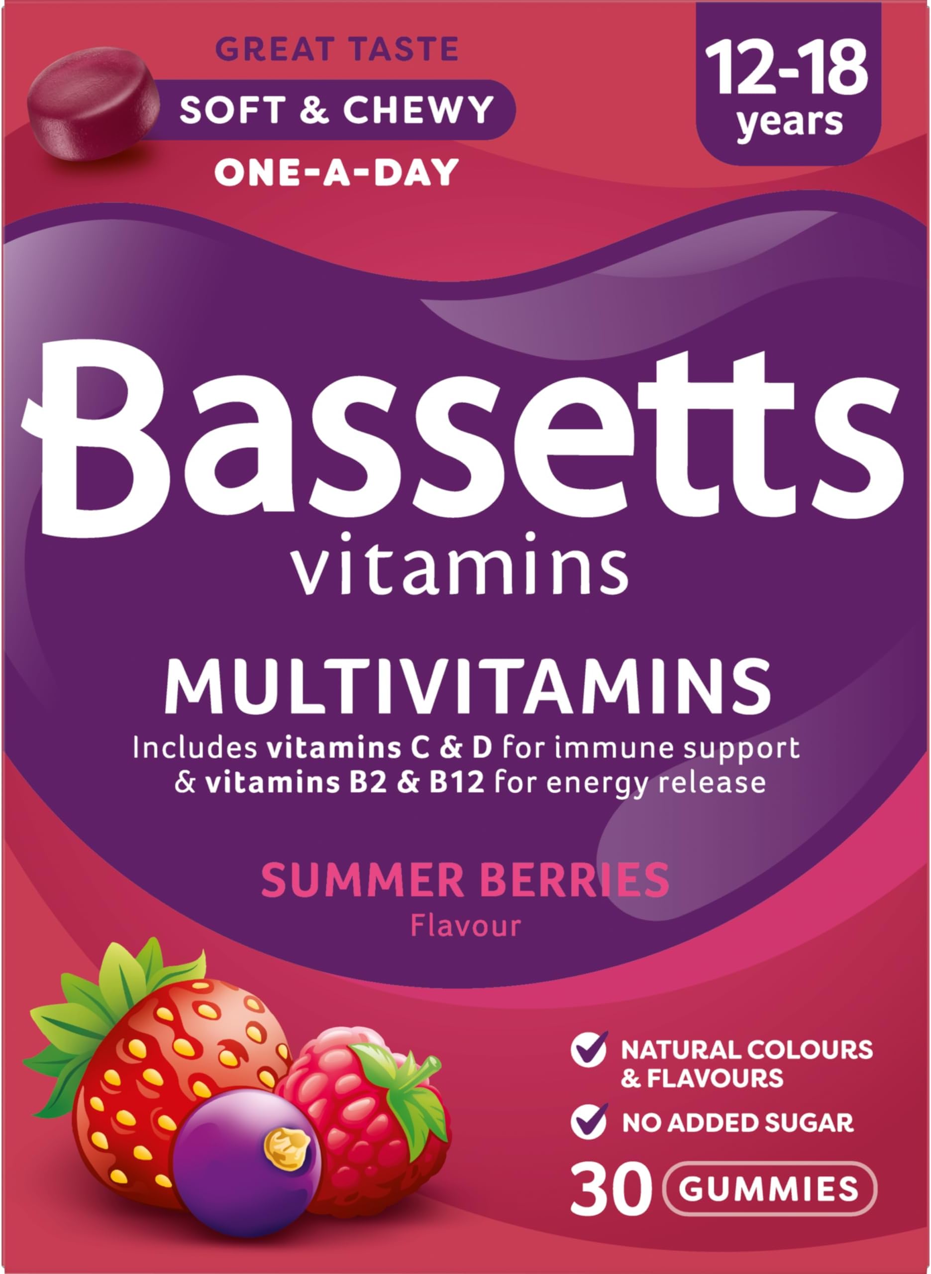 – 12-18 Years Summer Berries Flavour Multivitamins 30 Gummies