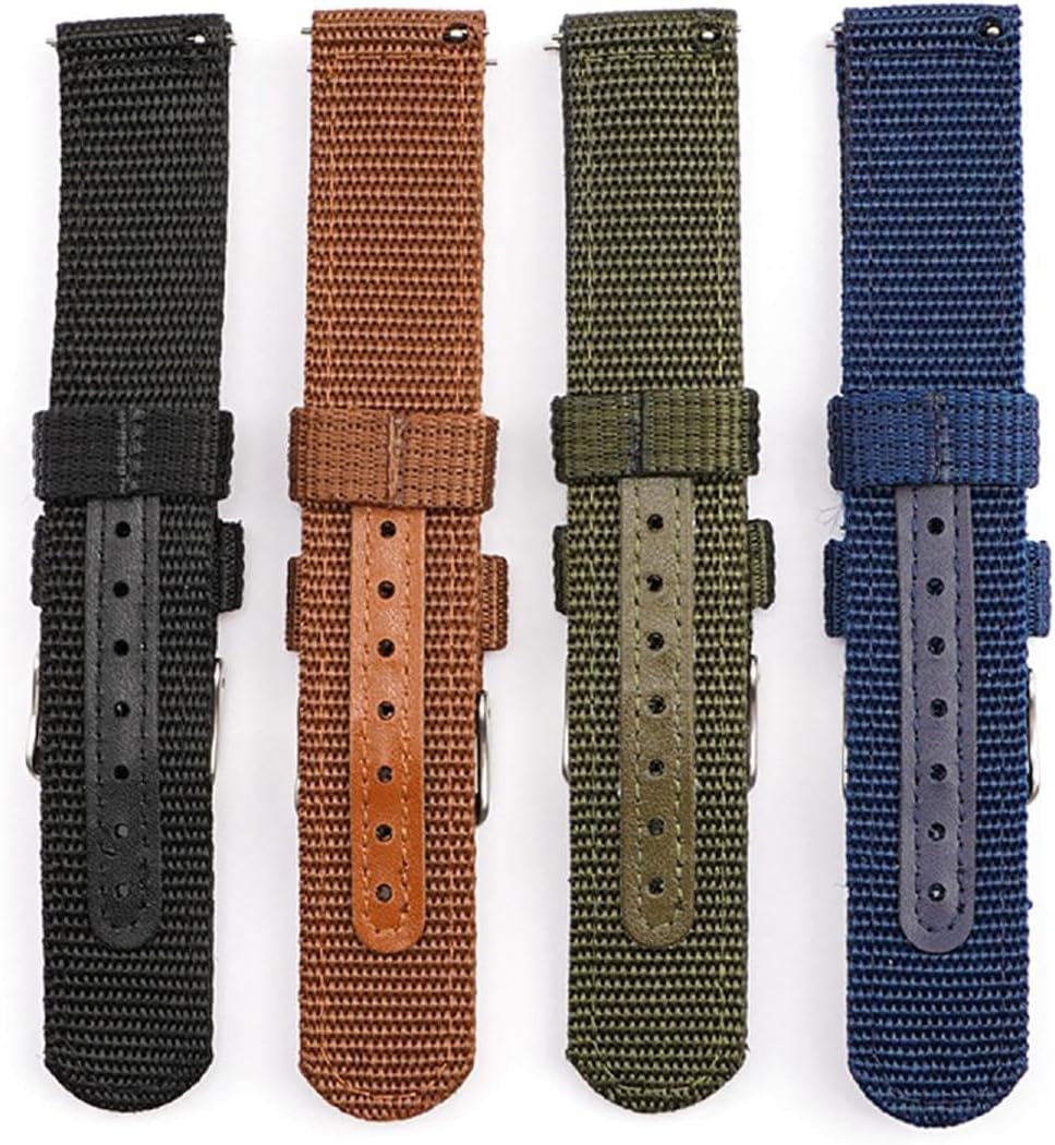 Uhrenarmband Nylon-uhrenarmband Schnellverschluss Canvas-Band 18–24 Mm, Brown, 24mm