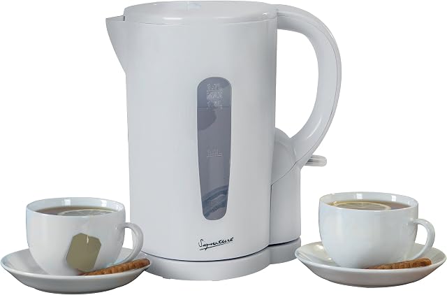 Signature S101 Cordless Jug Kettle, Boil Dry and Overheat Protection, Removable and Washable Filter, 1.7 Litre, White