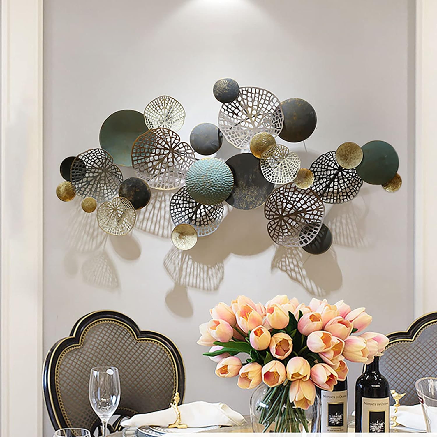 Amazon.com: GODNOEI Luxury 3D Metal Wall Art for Living Room Large ...