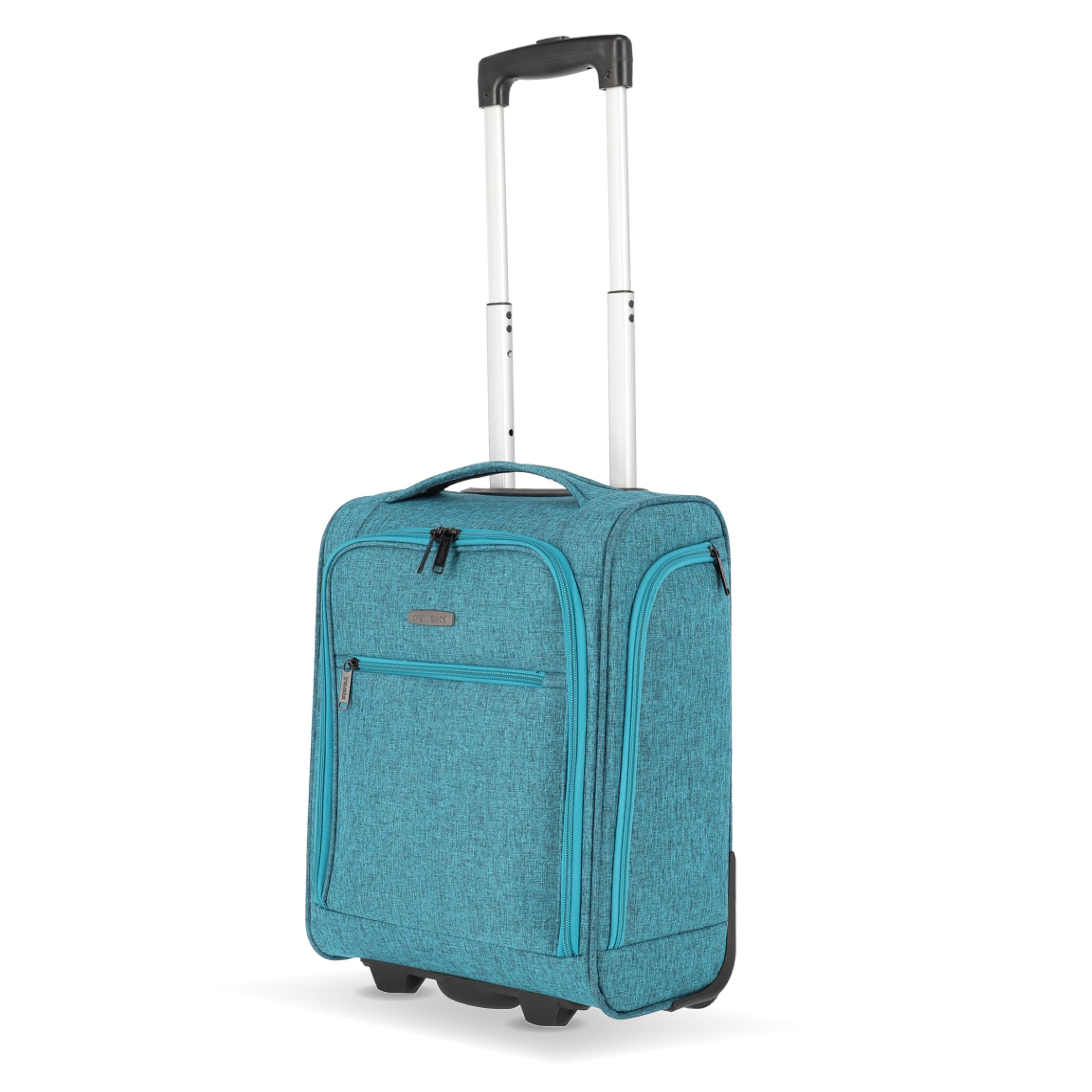Travelite Handgepäck Koffer leicht, mit Liquids Bag, 2 Rollen, Cabin Underseater, Weichgepäck Trolley klein, 43cm, 28 Liter