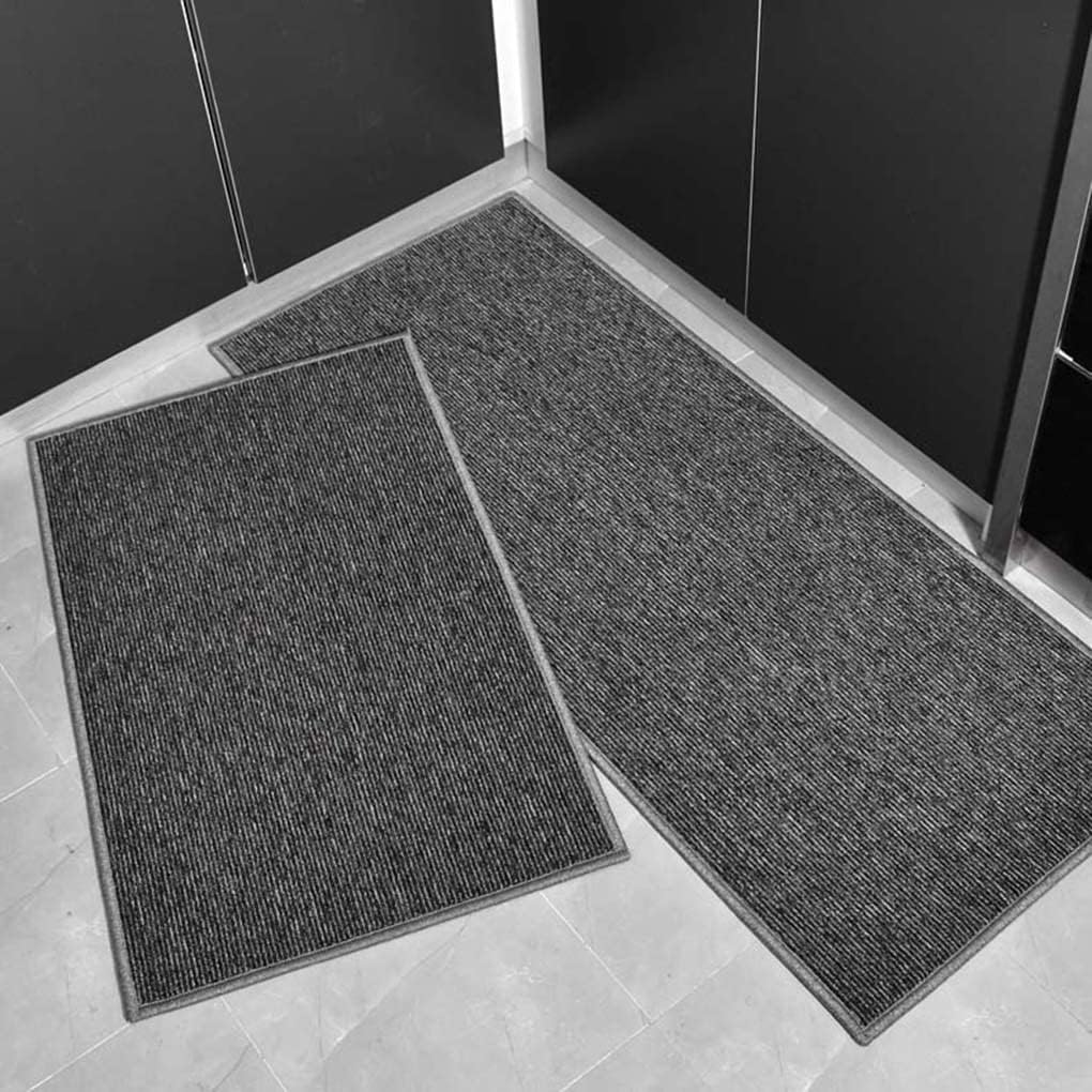 キッチンマット グレー シンプル 160 吸水 洗える すべり止め 台所マット ドアマット 防ダニ 抗菌防臭 ずれない ロングマット