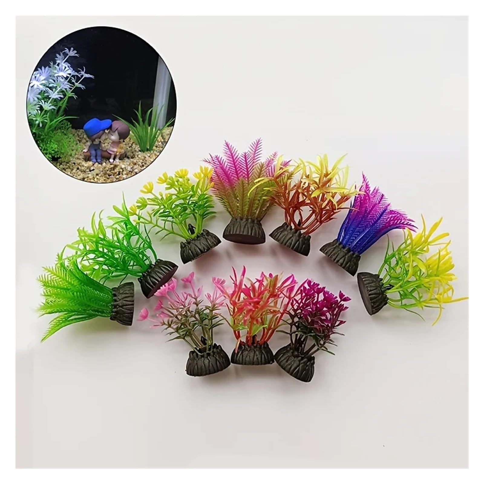 Plantas Artificiales para acuarios, Plantas de Algas Artificiales for Acuario, 10 Unidades, 5, cm x 2