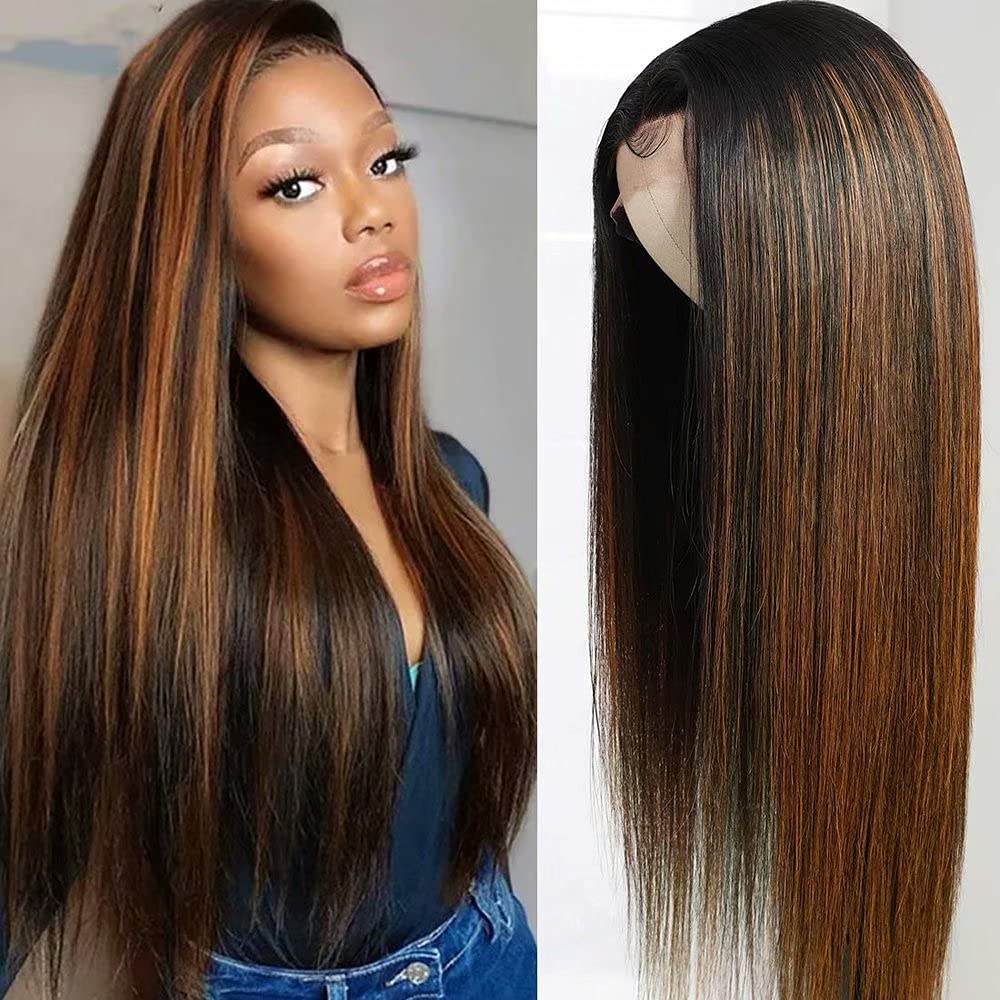 Wig ombré 1B/30 6X6 freeparting space hair Blende Amazon.com : oulaer 1b30 Ombre Brown Layered Cut Wavy Human  main image 2