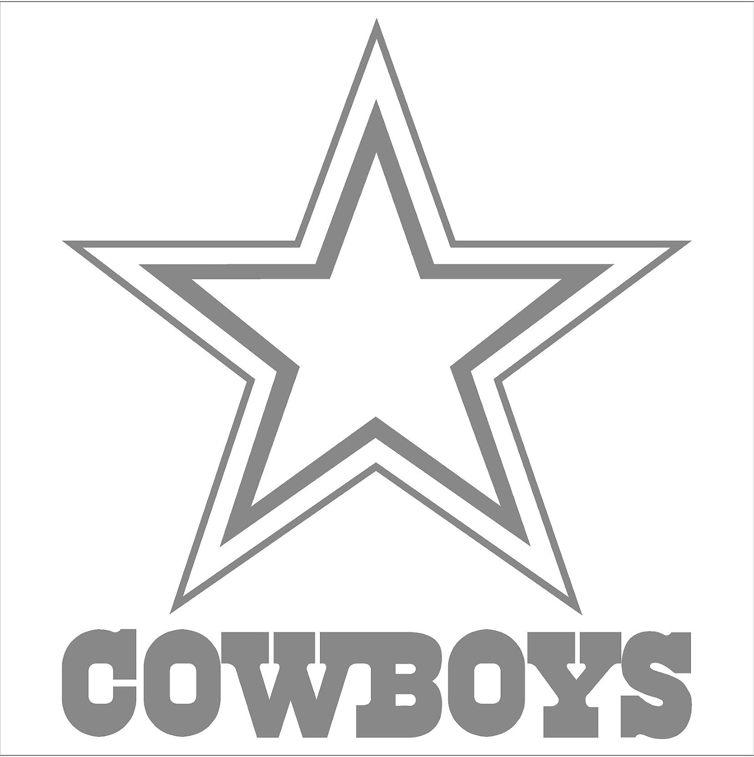 Old Glory Dallas Cowboys - Logo Sricker Decal (8", Silver)