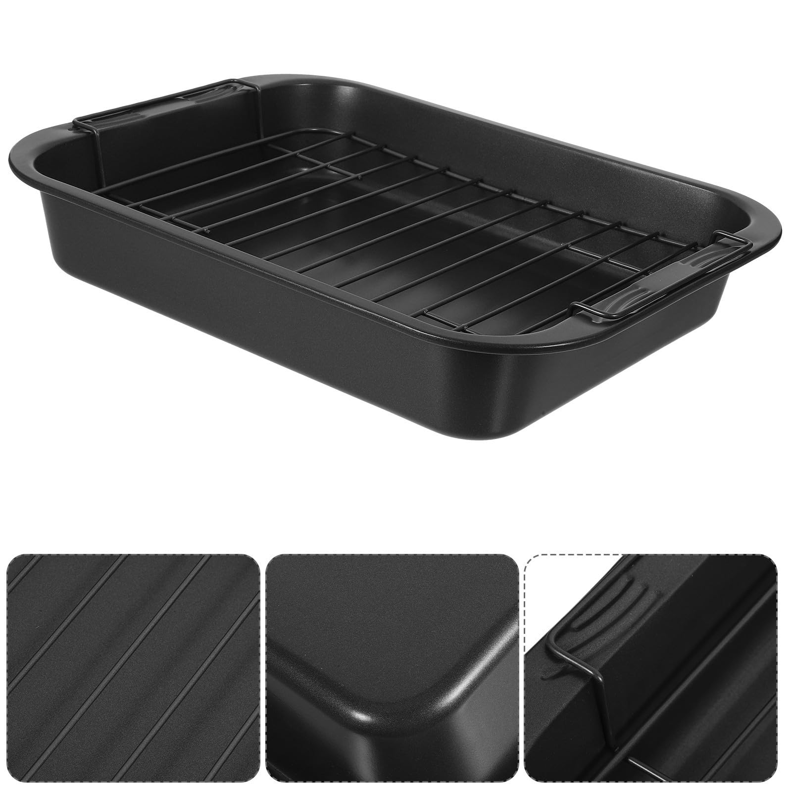 Luxshiny Molde y Uso Profesional Antiadherente de Acero al Carbono Rectangular Diseño Profundo para Hornear Pasteles y Galletas en Cocina
