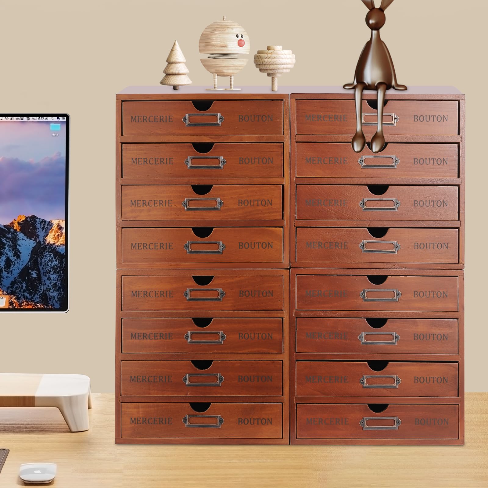 Amazon.com: Liffshsy 4x 4 Vintage Apothecary Cabinet, Drawer