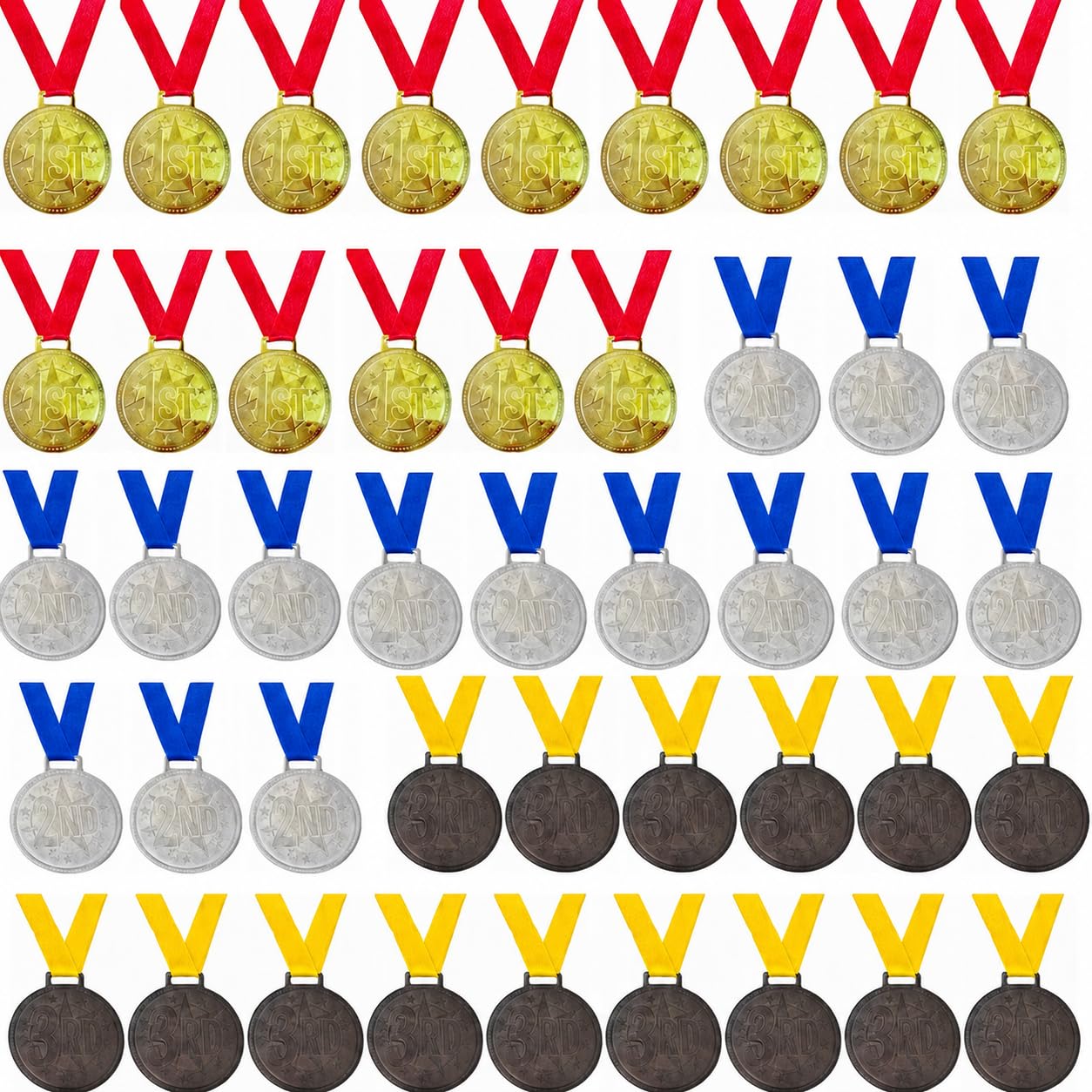 Gold Silver Bronze Winner Medals for Kids | Sports Competition Award Medals | School Event & Party Game Prize 1st, 2nd, 3rd Position (Set of 45)-picture-27