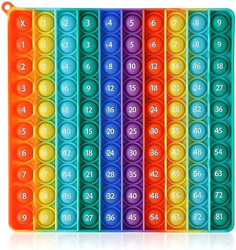 Amazon Svnvioz プッシュポップ バブル 大きい 掛け算 九九 スクイーズ玩具 フィジェットおもちゃ 人気 ストレス解消 グッズ 洗える可能 家族 子供用 6歳以上 カラフルb スクイーズ おもちゃ