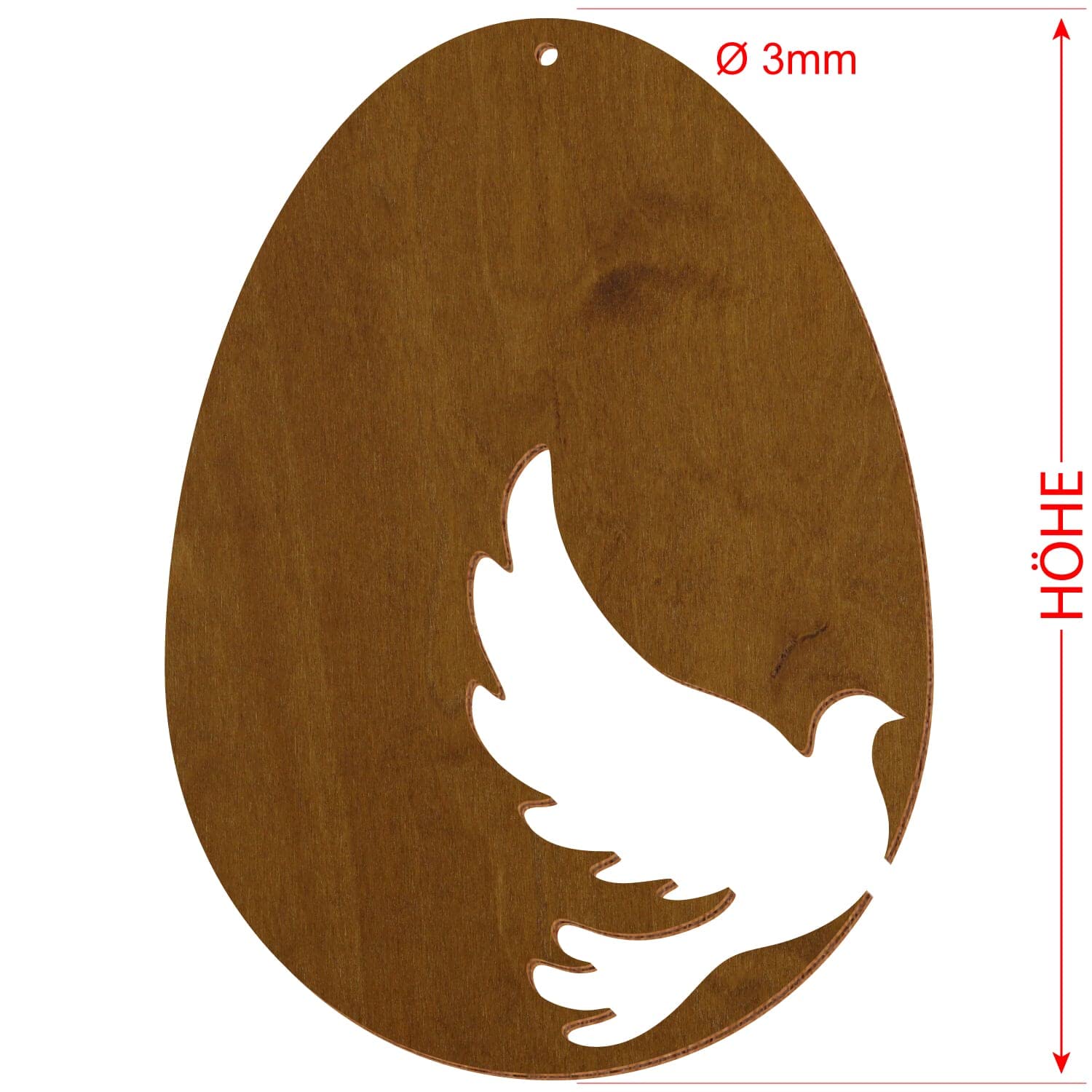 Uova di Pasqua in legno colorato V2, teak, decorazione per Pasqua, motivo uovo di Pasqua, 3, altezza (dimensione): 43 cm di altezza