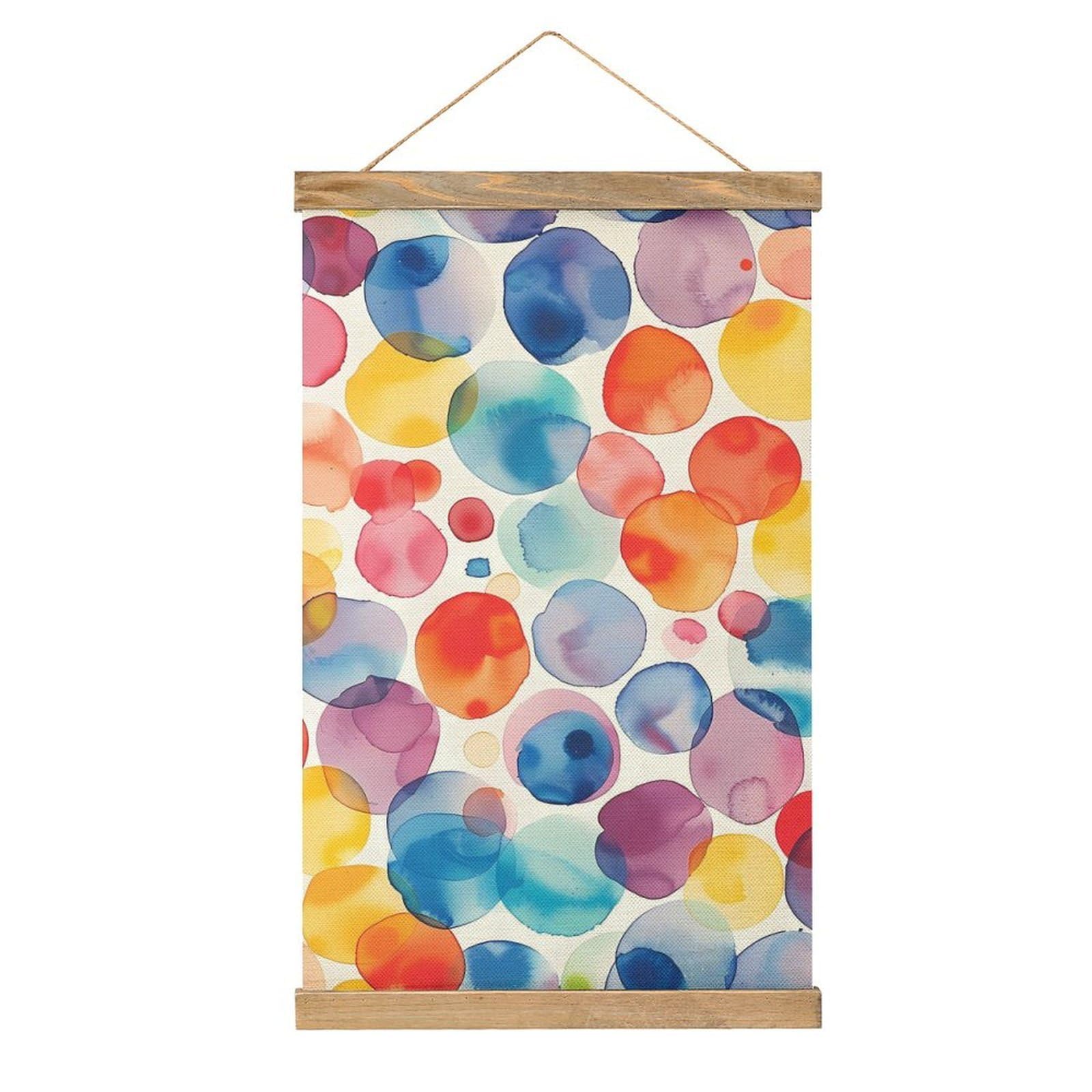 CGSBNGHA Watercolor Colourful Spot Wall Art Prints Linen Hanging Painting Scroll Paintings Pictures Decor for Home