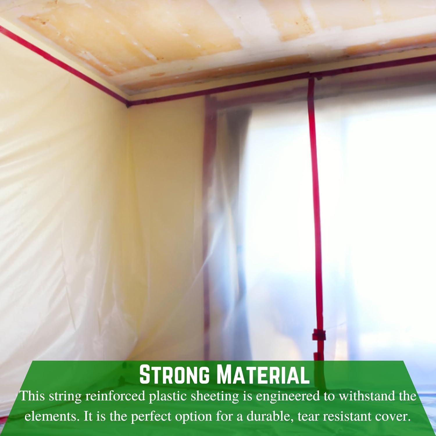 Farm Plastic Supply - Dura Skrim String Reinforced Clear Plastic Sheeting - 6 Mil - (20' x 300') - Reinforced Poly Film Tear Resistant, Weatherproof, Vapor Barrier Polyethylene Roll for Construction