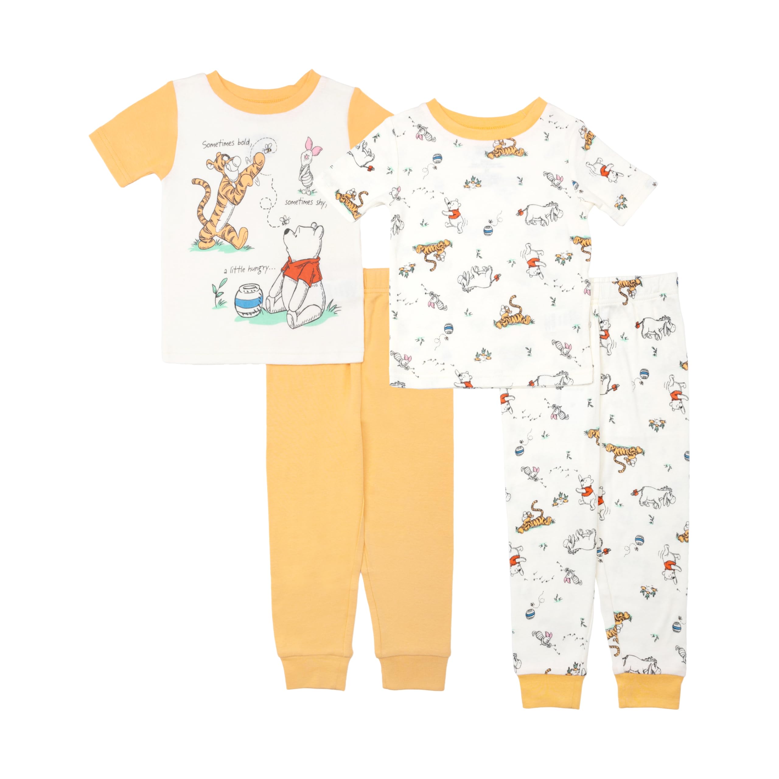 Disney 4-Piece Snug-Fit Cotton Pajama Set, Soft & Cute for Kids Set di Pigiama Unisex - Bambini e Ragazzi
