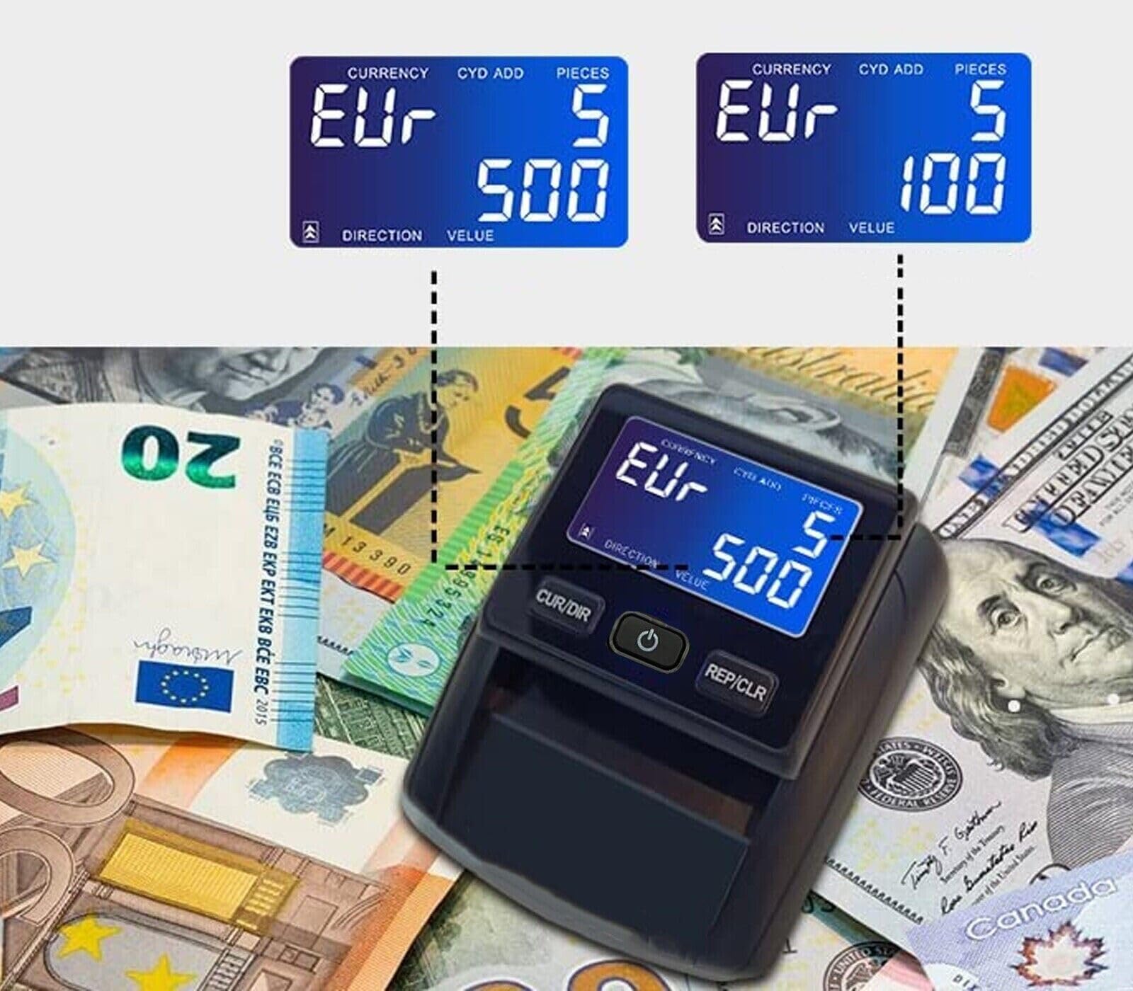 Verificatore Banconote 2023 Rilevatore E Contabancare Per Banconote False, Modello 2023 - Verifica Automatica Veloce Controllo Banconote False - Foto 8