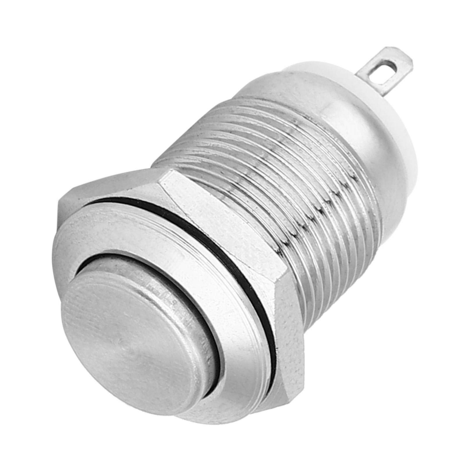 Push Button Switch Self-Reset Metal Button Switch 2 Pins 1 Normally Open 21.5 x 12mm for Electromagnetic Starters Relays(High head) - Image 3
