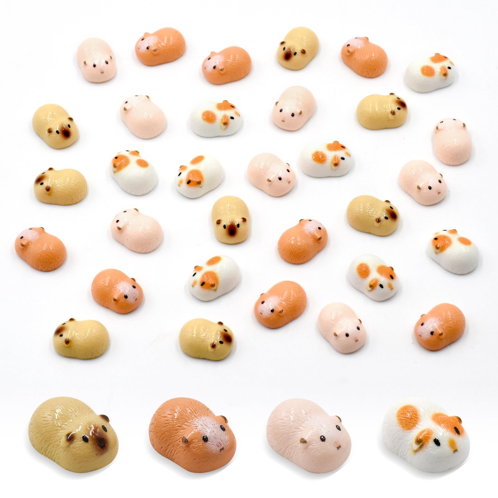 HOMICO 32 Pieces Mini Guinea Pig Animals Tiny Resin Animals for Dollhouse Fairy Garden Landscape Aquarium Party Decoration