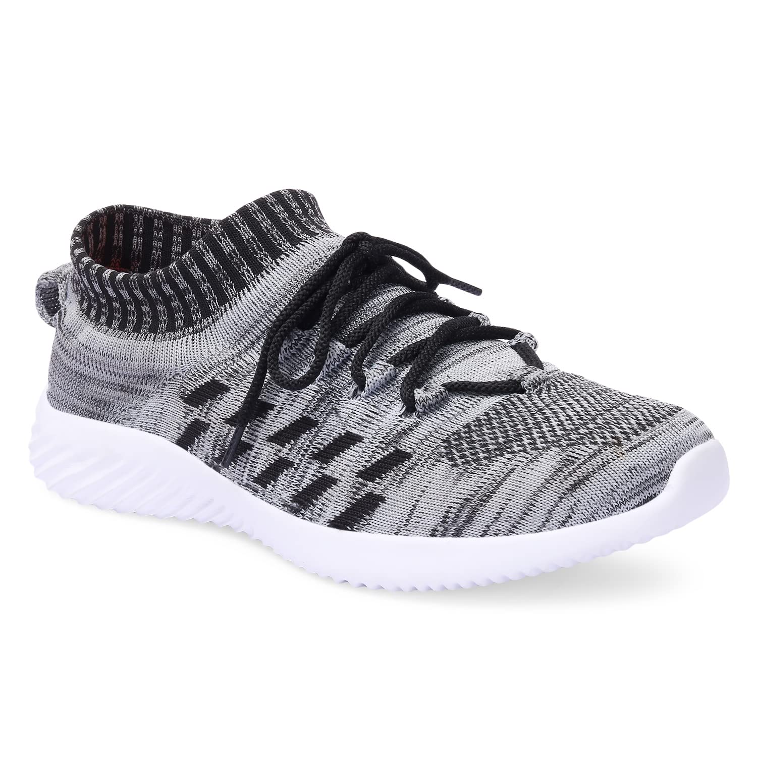 FEETEES Superb Men's Casual Eva Socks Knitted Running Shoes | Color-Dark Grey