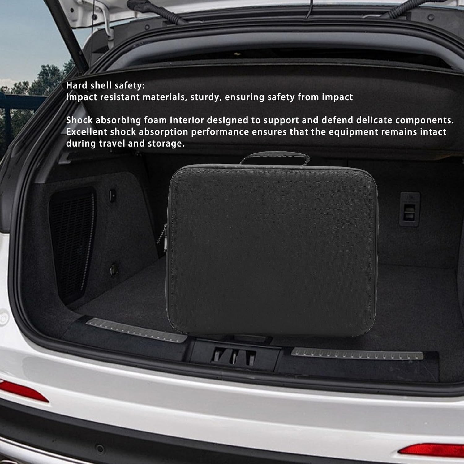 Satellite Carrying Bag Satellite Travel Bag Hard Shell Double Layer Shock Absorption Foam Portable Carrying Case for Cable Power Supply for Mini