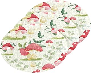 Autumn Mushroom Leaves Kitchen Sponges Fall Cleaning Dish Sponges Non-Scratch Scrubber Sponge for Kitchen Bathroom Cars, pack of 3
