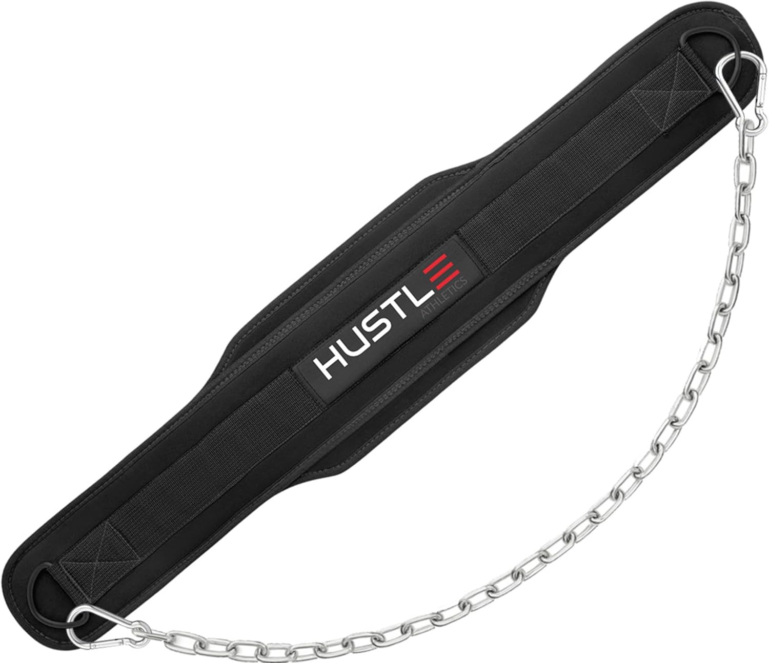Dip Belt with Chain for Weightlifting – 42in Steel Belt Chain, 7in Padded Back Support, 400lb Capacity – Weighted Belt for Pullups, Dips, Squats – Heavy Duty Weight Belt for Men and Women