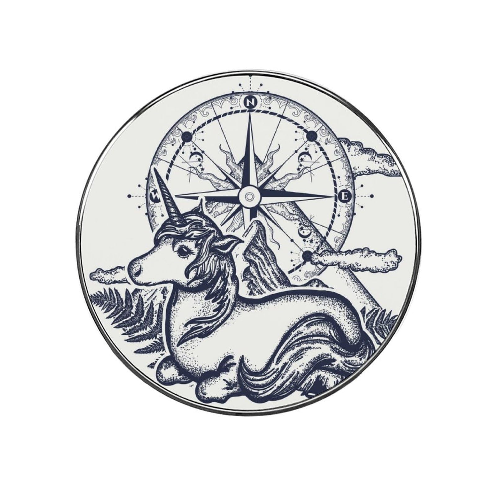 Unicorn Compass Alloy Fridge Magnet For Office Cabinet Refrigerator Whiteboard Photo