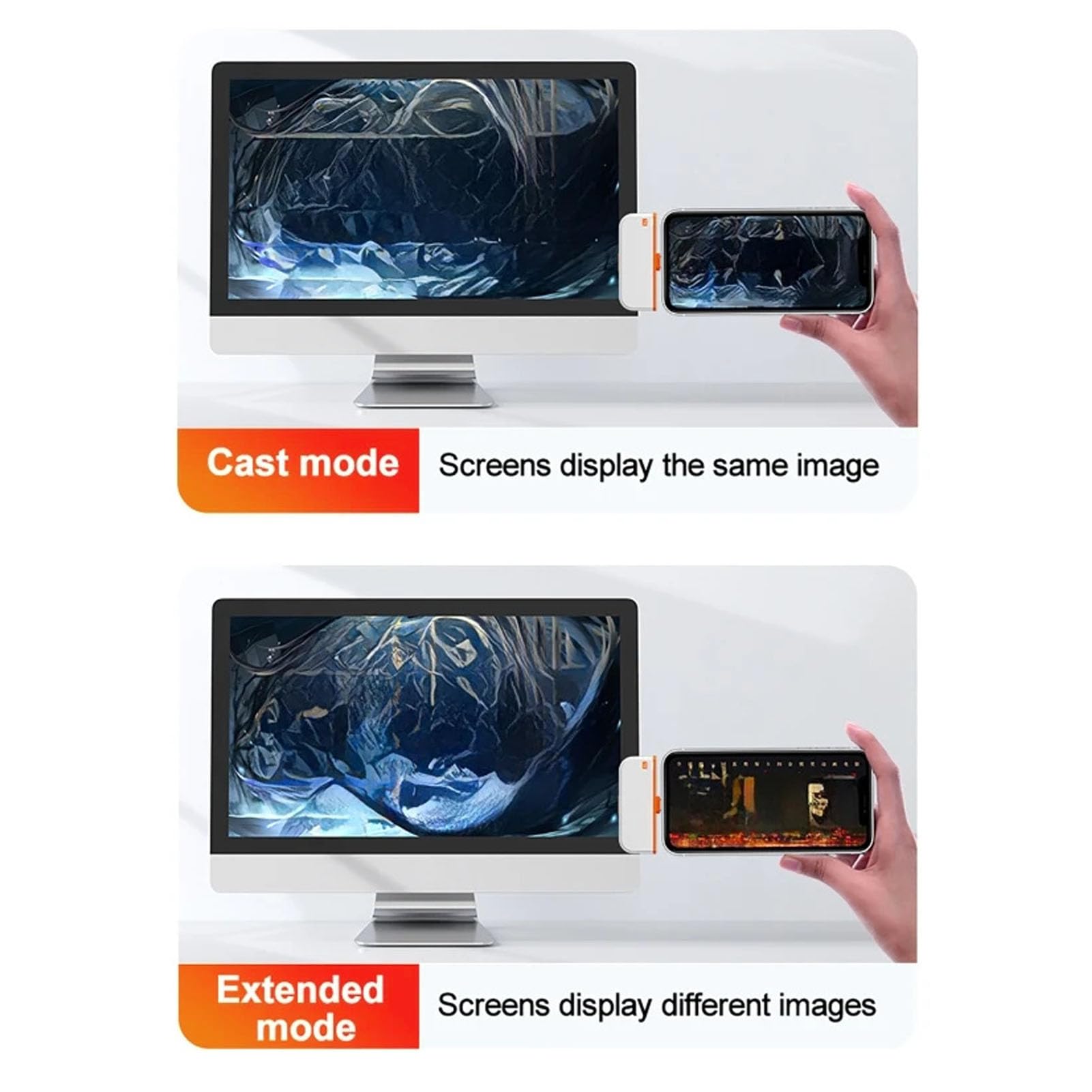 Tosuny Transmisor y Receptor HDMI Inalámbrico USB C, Entrada de Decodificación UHD 4K, Salida 1080P 60Hz, 50M, Adaptador de Pantalla Inalámbrico para Transmisión de Video y Audio Al