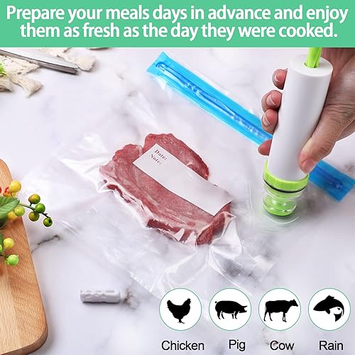 Miniatura 3 de Paquete de 60 bolsas Sous Vide selladoras al vacío para alimentos, 4 tamaños, bolsas de alimentos reutilizables, almacenamiento con cremallera al