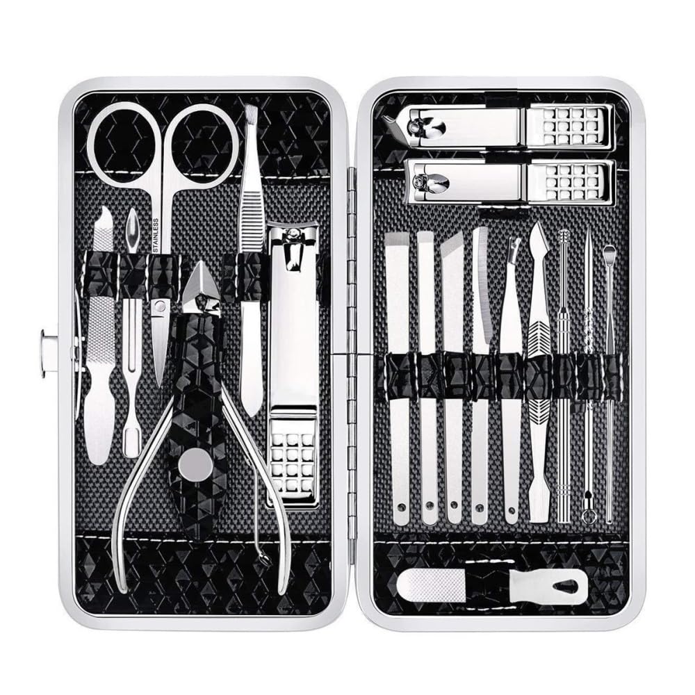 Nagelknipser, 18-in-1-Profi-Maniküre-Set, Nagelpflege-Set aus Edelstahl mit Reiseetui