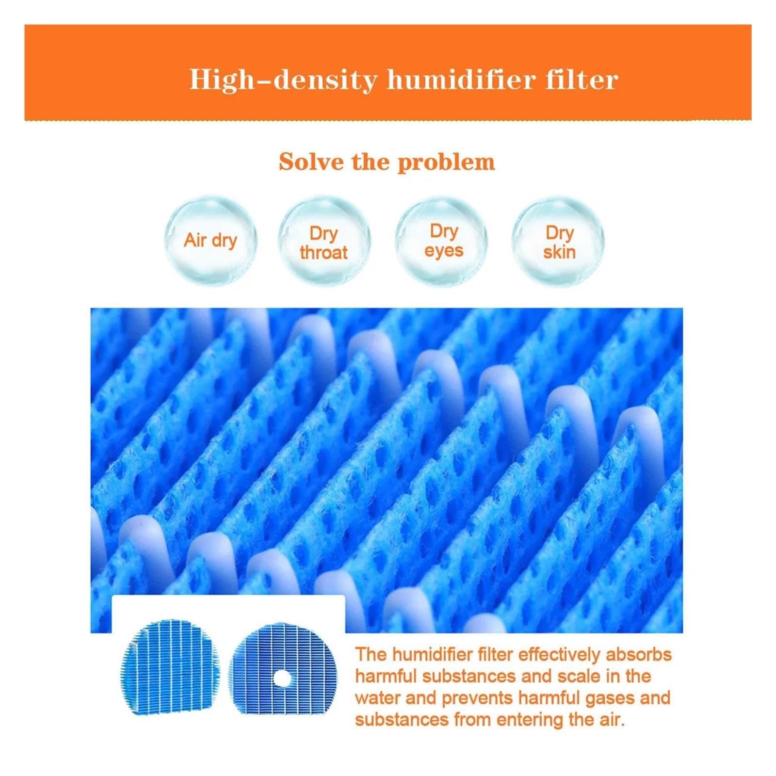 Filtro Purificador De Aire FZ-A41HFR FZ-A41DFR FZ-A61MFR, For KC-A41R | Compatible con Sharp KC-A41R-W KC-A41R-B KC-A40EU KC-A40EUW KC-A40EUB, alta eficiencia(1 SET and Humidifier)