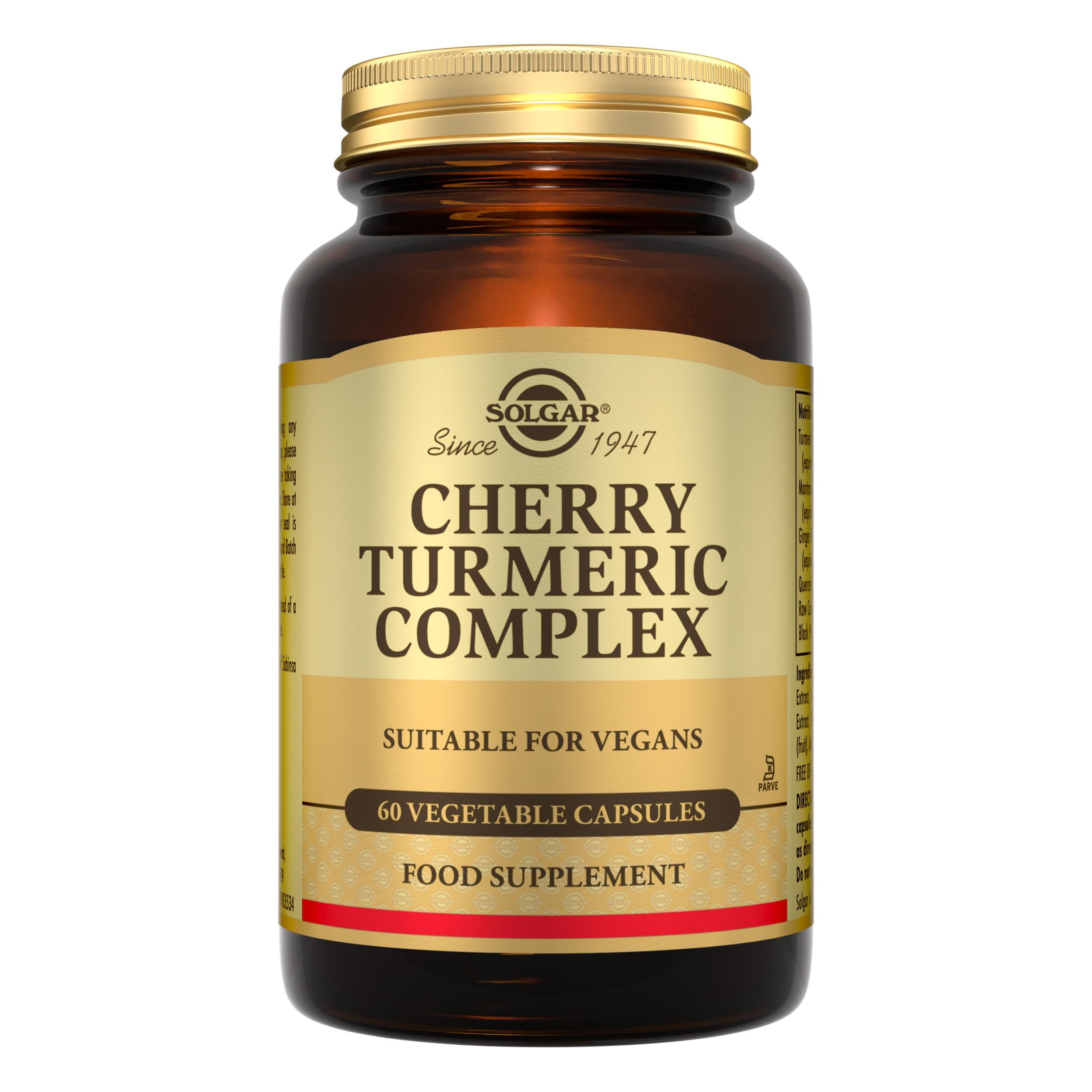 Solgar Cherry Turmeric Complex Vegetable Capsules - Pack of 60 - Antioxidant and Anti-Inflammatory Properties - for Daily Wellbeing - Vegan and Gluten-Free