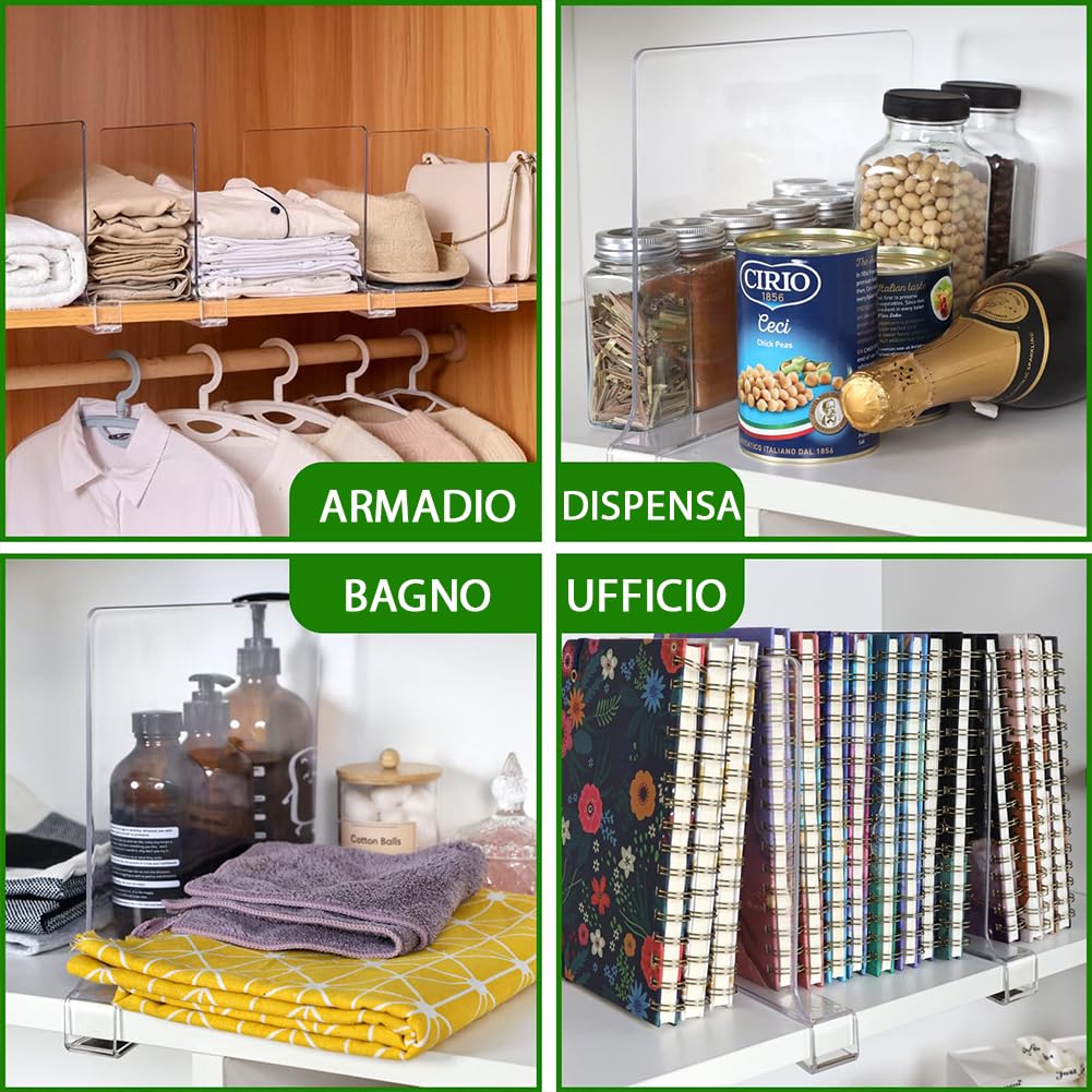 Divisore espandibile per armadio, resistente, organizer per armadio, separatore per cucina, bagno, camera da letto, larghezza 61 cm, lunghezza 37 x 48 cm