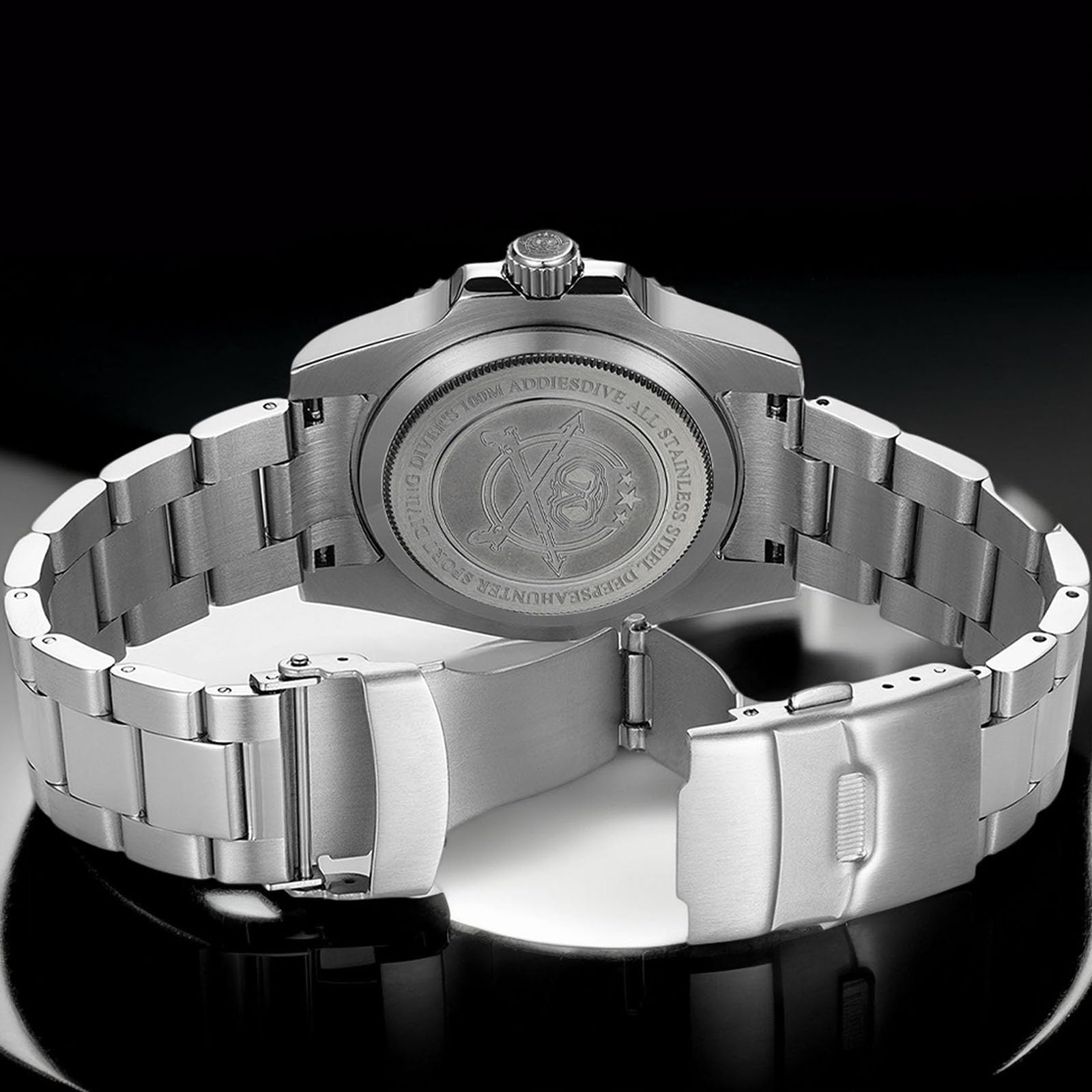 ADDIESDIVE Luxus Herren Automatikuhr 8215/NH35A Mechanische Uhr mit zweifarbiger Keramik-Lünette 200M Herren Analog Taucheruhr mit Edelstahlarmband AD2503/H3