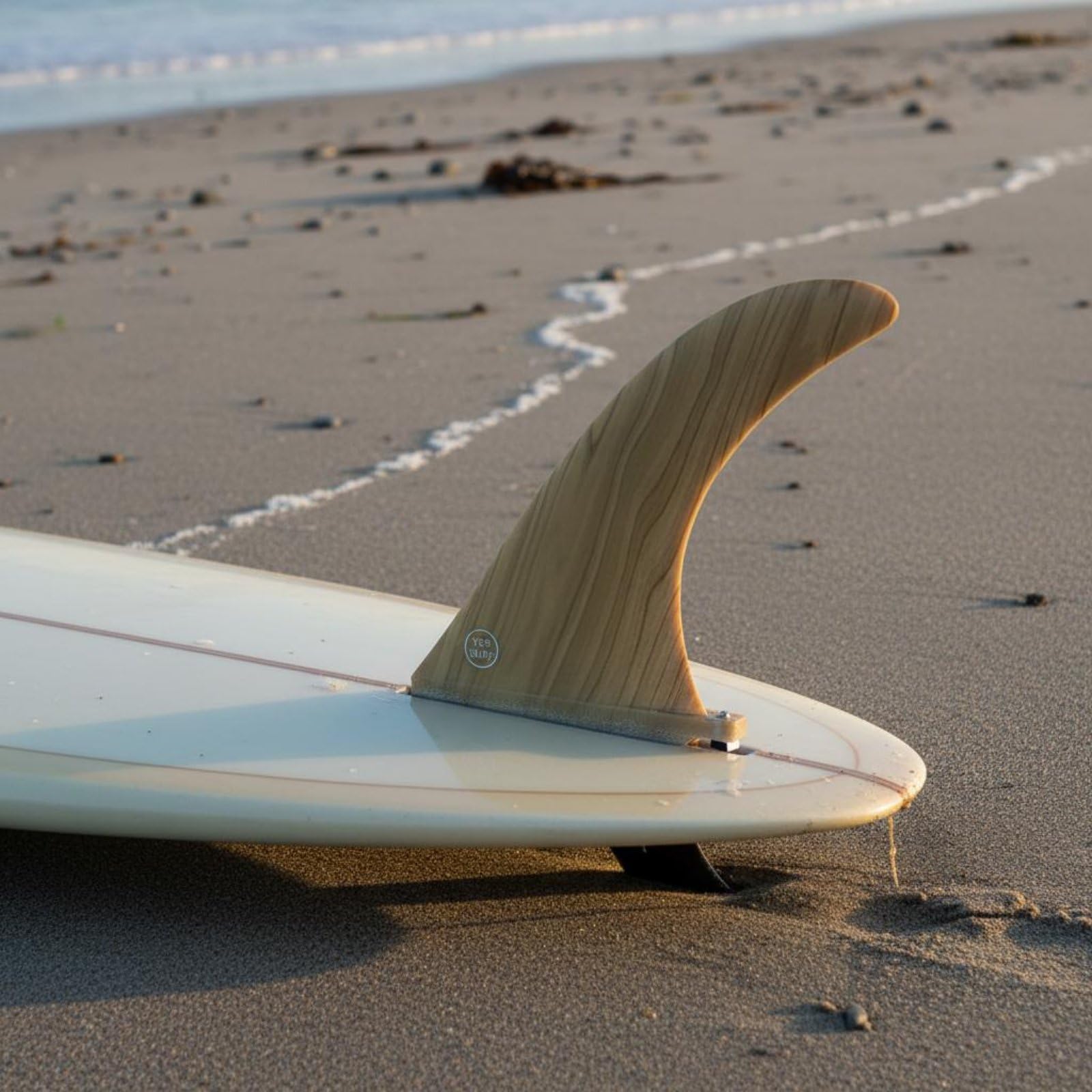 Amagogo Surfbrett Single Fin Surfboard Flosse Zentral Heck in Holzlook aus Fiberglas Bambus für Geschmeidige Kontrolle Sauberes Down-the-line Anpassbares