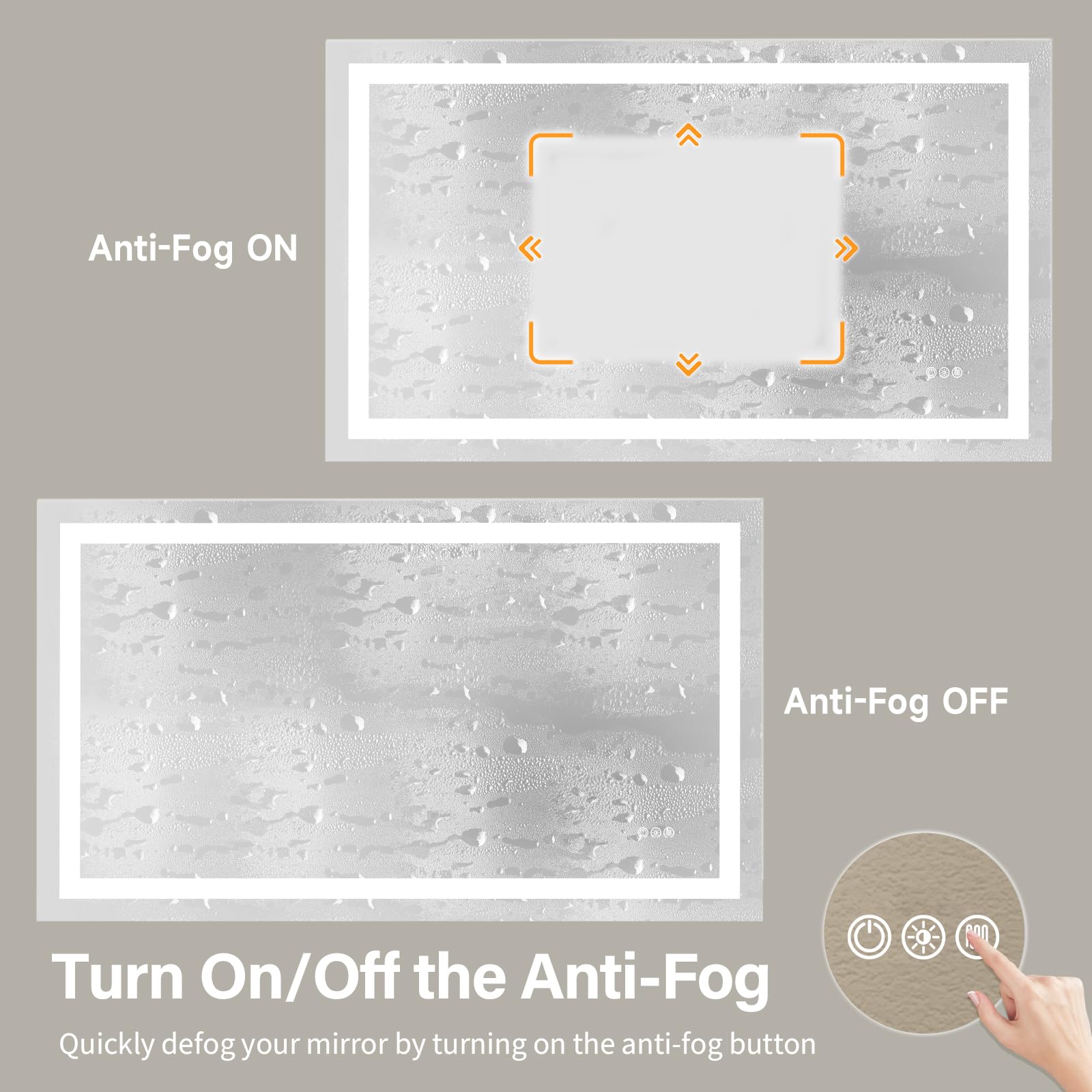 Wekuku 55'x30' Frameless Silver Mirror with Dual Led Light Strips – Front & Back Lighting, Transparent Design for Modern Vanity Gym