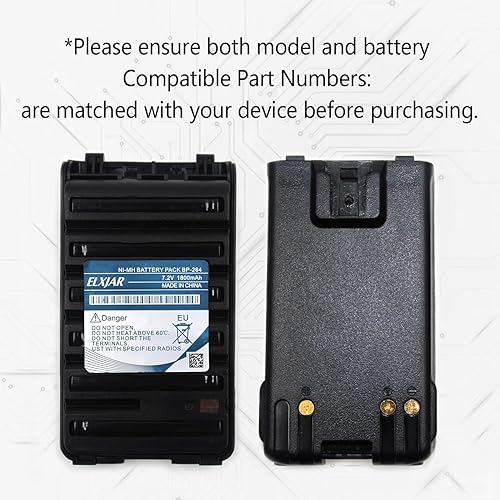 Miniatura 4 de elxjar Paquete de 2 baterías de repuesto para radio ICOM IC-T70A IC-T70E IC-V80 IC-U80 IC-F3001 IC-F3101D IC-F4101D IC-F4101D IC-F4101D F4001 F3003