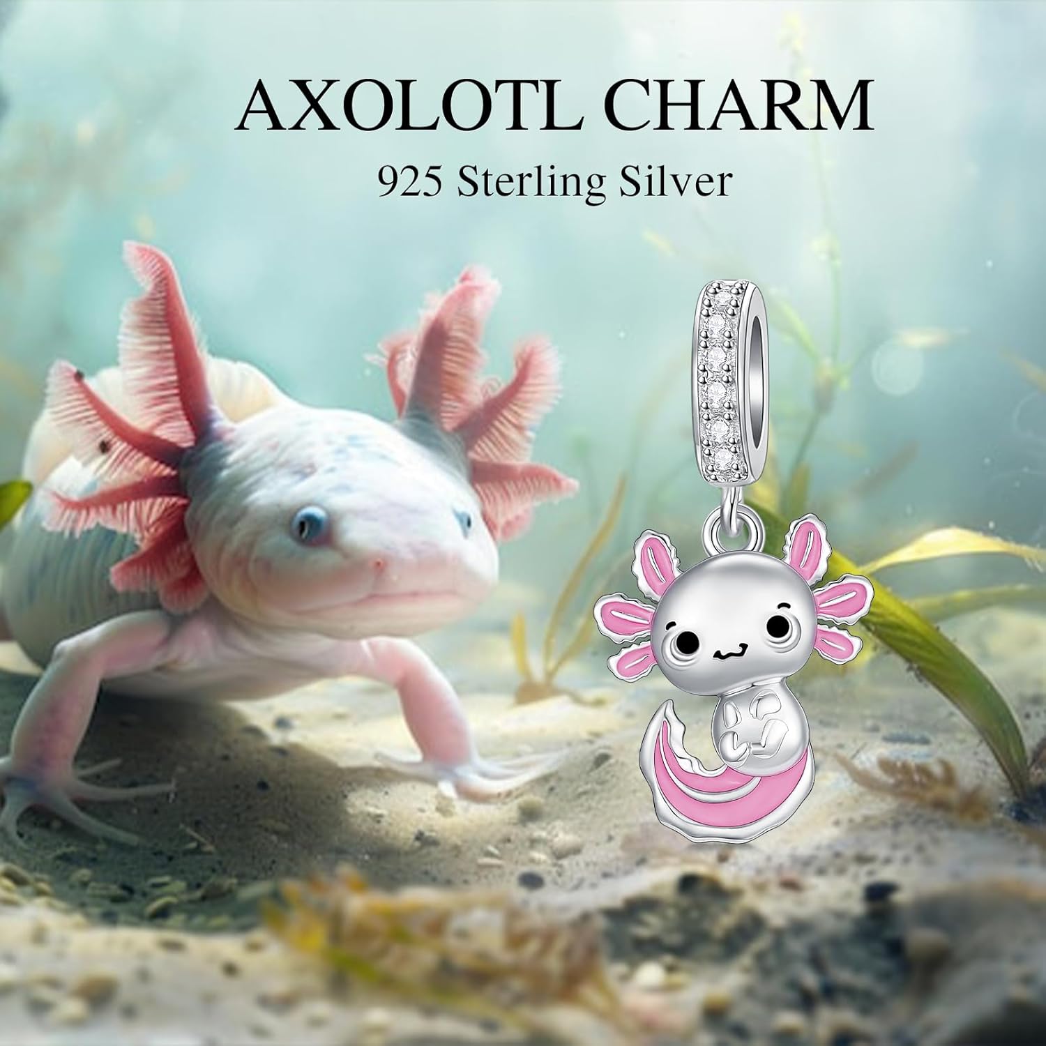 Charms for Bracelet 925 Sterling Silver Texas/Puerto Rico/Axolotl Bluebonnets State Map Flag Jewelry Gifts for Women