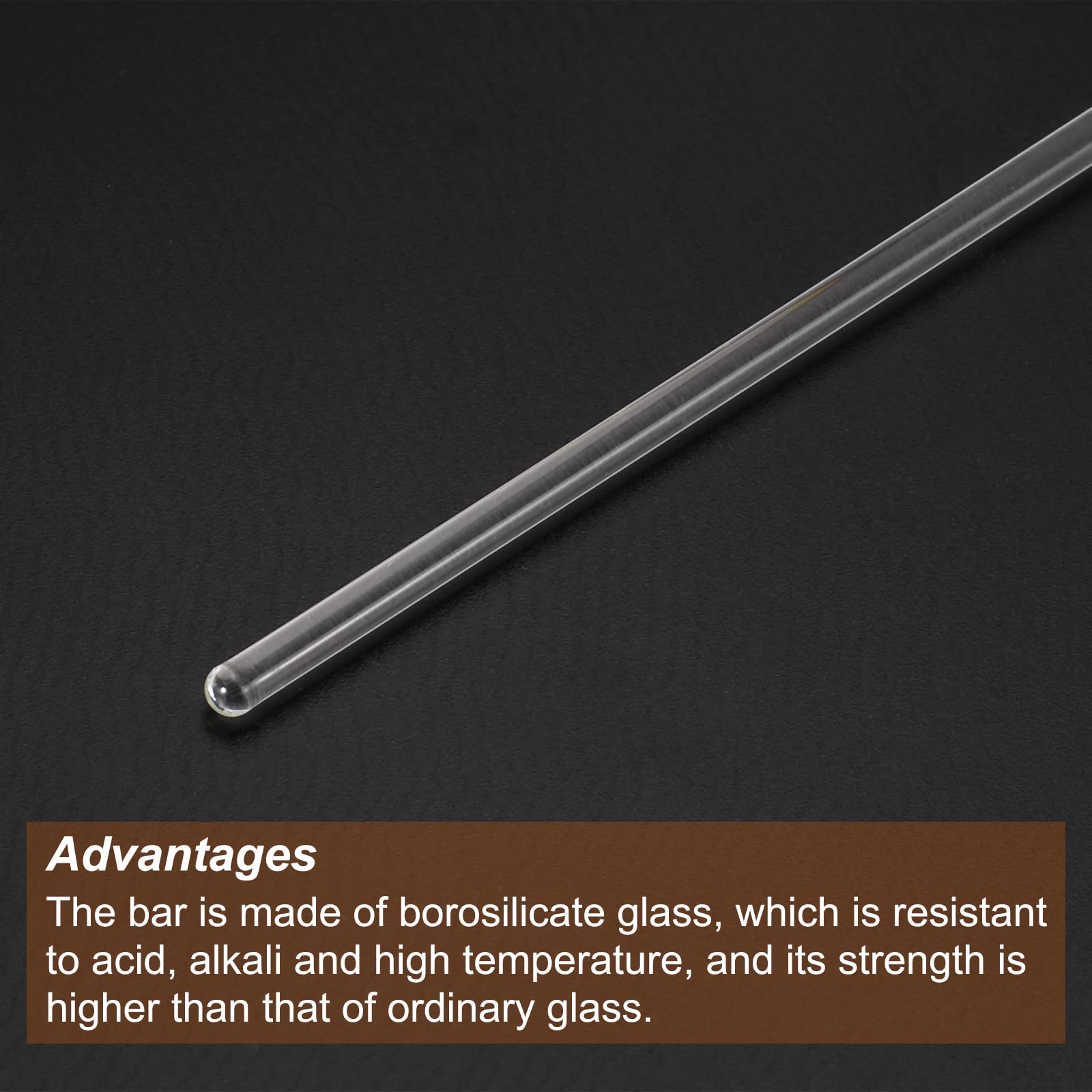 Sourcing Map 3er Set Borosilikatglas-Rührstäbe 200x6 Mm – Rund, Säurebeständig, Ideal Für Labor & Küche