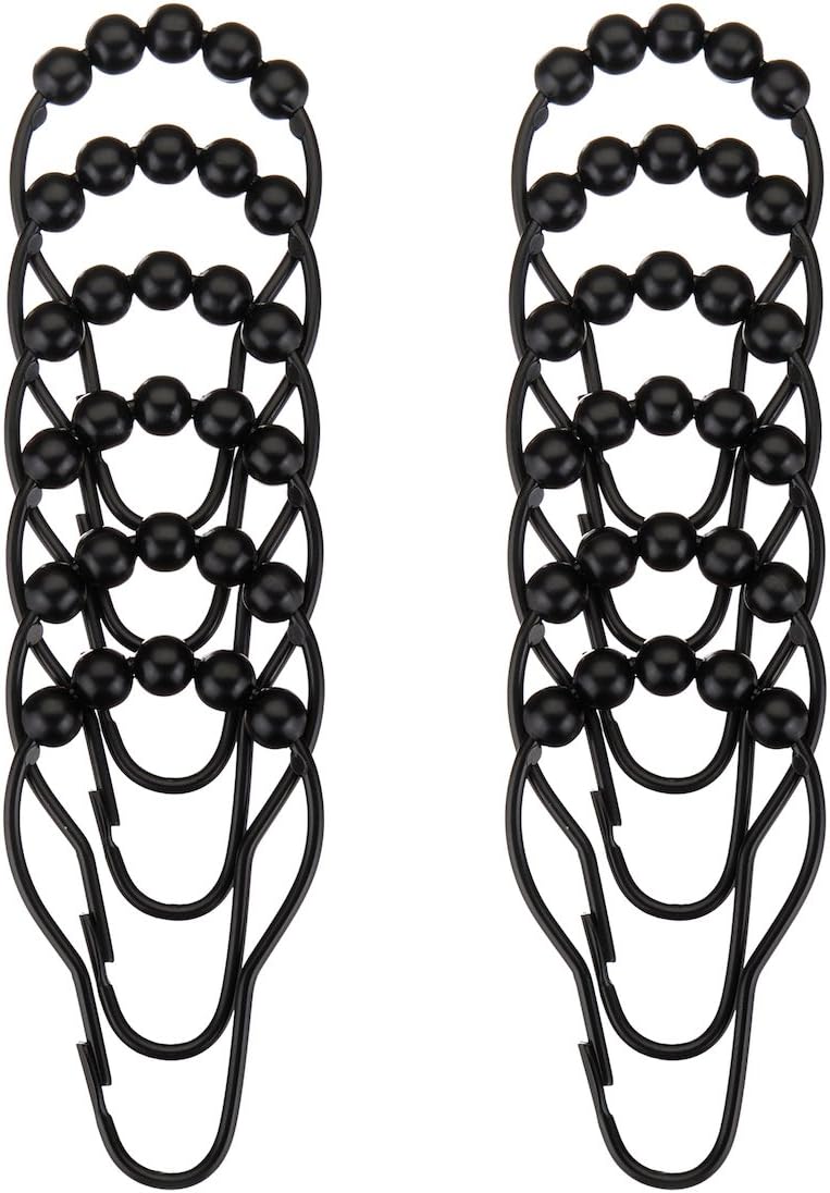 Amazer Shower Curtain Hooks Rings, Stainless Steel Rust-Resistant Black Shower Curtain Rings and Hooks-Set of 12, Black : Home & Kitchen