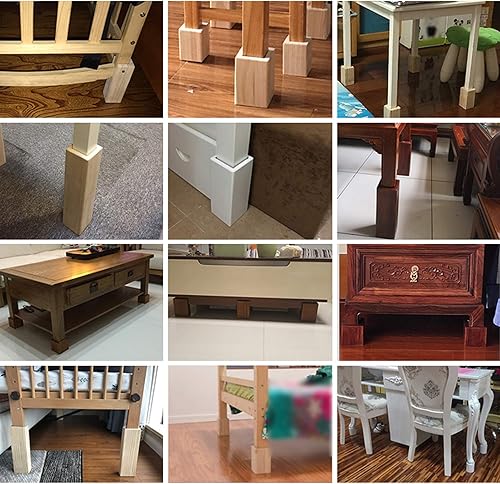 Miniatura 7 de Muebles modernos de pino de madera maciza ranurados redondos, patas de sofá, patas de bloque de madera, patas de apoyo, para cunas, escritorios,