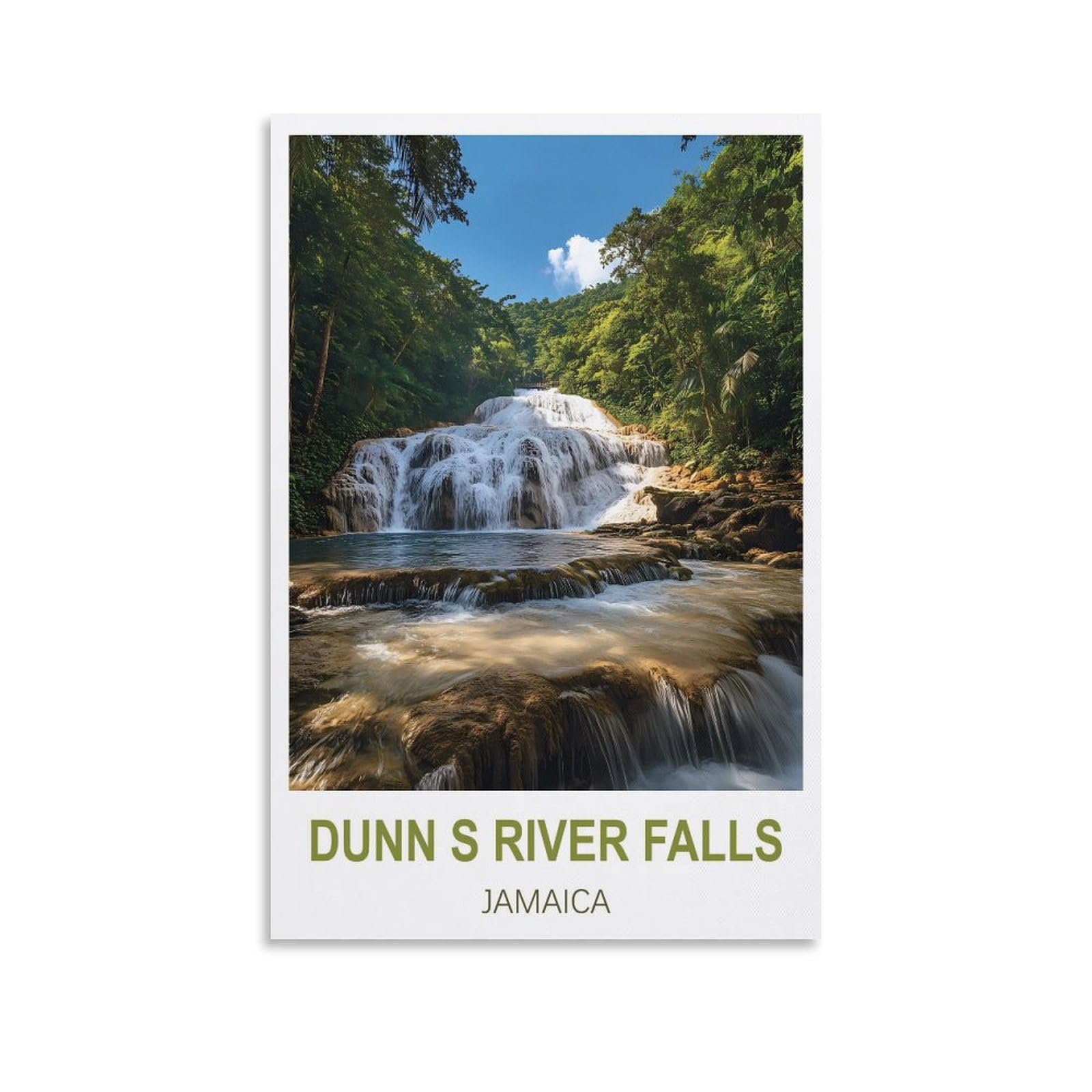HSAYYIII Dunn's River Falls Jamaica Vintage Travel Posters 20x30inch(50x75cm) Canvas Art Poster And Wall Art Picture Print Bedroom Decor