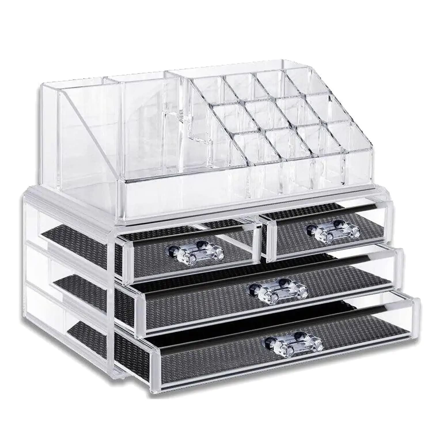 Cosmetic Organiser Drawers Case Acrylic Clear Makeup Box Acrylic Organiser Display Box Acrylic Makeup Storage Bedroom Bathroom 4 Drawers Lipstick Makeup Brush Section Jewellery Display Box Case