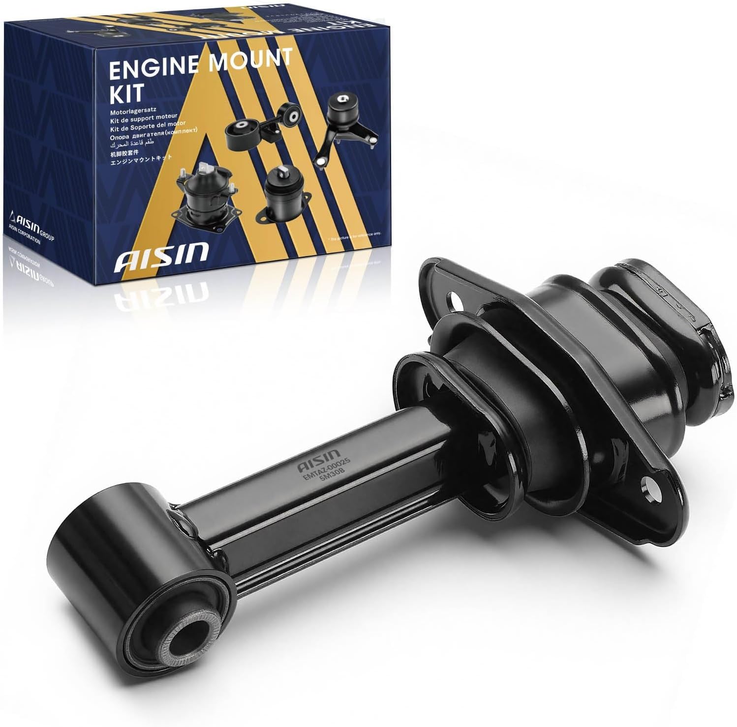 AISIN AFTERMARKET EMTAZ-00025 Front Lower Engine Torque Strut Mount - Compatible with Hyundai Accent 2018-2022, Venue 2020-2022, Kia Rio 2018-2021 - L4 1.6L